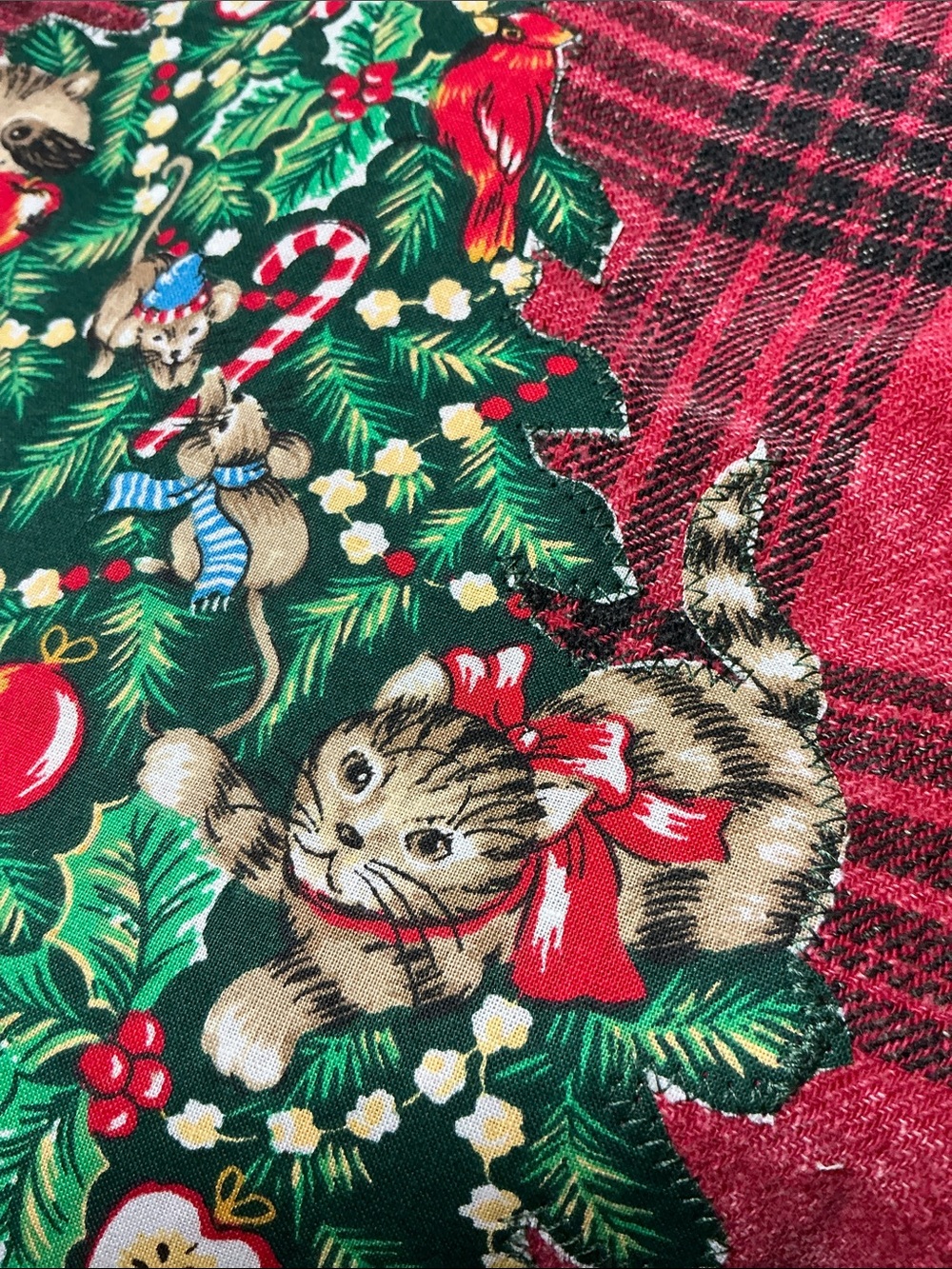 Christmas Kitsch Upcycled Top Tree Deer Star Racoon Bunny Holiday - Picture 7 of 15